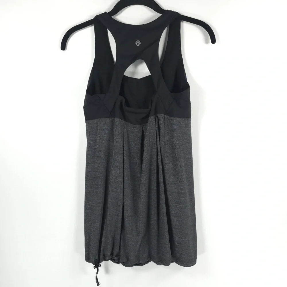 LULULEMON Run Your Heart Out Tank Heathered Black / Black No Size‎ Tag 8